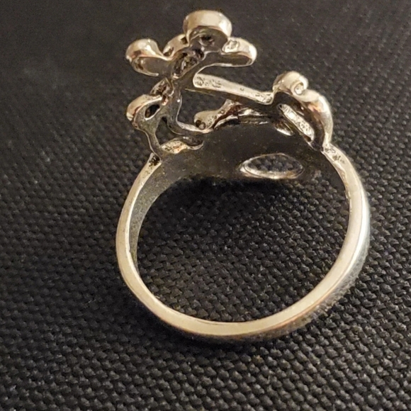 .925 Sterling Silver Gorgeous Rose Vine Rong - Picture 9 of 9